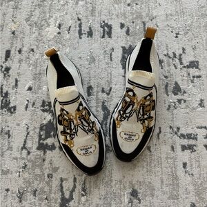 Hermes White and Black Sneakers